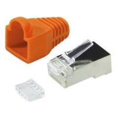 LogiLink Wtyk RJ45 CAT.6 FTP z osłonką, pomarańczowy 100sztuk (MP0022O)