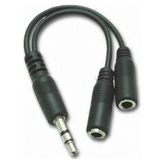 Kabel PremiumCord Jack 3.5mm - Jack 3.5mm x2 0.1m czarny (kjr-02a)