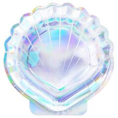 Party Deco talerzyki Syrenka, muszla, opalizujące, 18,5 cm, 6 sztuk uniwersalne (38558)