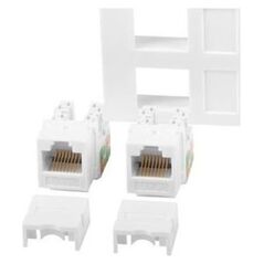 Lanberg GNIAZDO 45X45 2X RJ45 + KEYSTONE KAT. 6 UTP BIAŁE LANBERG