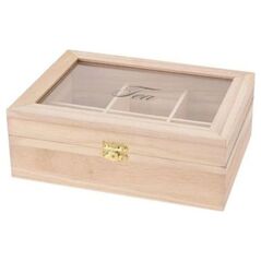 Excellent Houseware Pojemnik drewniany na herbatę organizer na torebki z herbatą herbaciarka