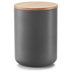 Zeller Zeller, Pojemnik z bambusową zakrywką, 1500 ml, ceramiczny, kol. antracyt