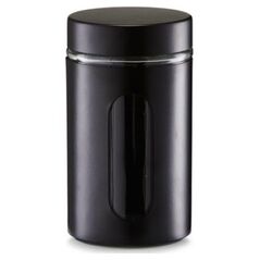 Zeller Zeller, Metalowy, okrągły pojemnik, 900 ml, kol. czarny