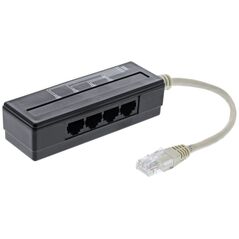 InLine InLine 4-portowy rozgałęźnik portu telefonicznego, męski rozdzielacz RJ45 na 4x RJ45 żeński, 0,15 m