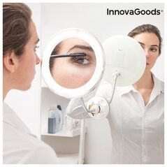 Lusterko kosmetyczne InnovaGoods Lustro powiększające LED z elastycznym ramieniem i przyssawką