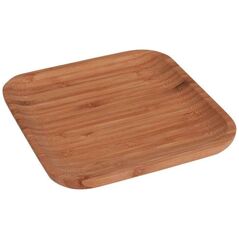Excellent Houseware Talerz drewniany BAMBUSOWY kwadratowy taca patera 17x17 cm