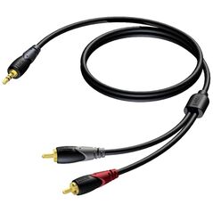 Kabel Procab Jack 3.5mm - RCA (Cinch) x2 5m czarny (CLA711/5)