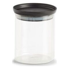 Zeller Słoik do przechowywania z plastikową pokrywką, 650 ml, czarny, 10,3x13cm cm