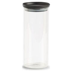 Zeller Słoik do przechowywania z plastikową pokrywką, 1250 ml, czarny, 10,3x23,6cm cm
