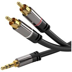 Kabel PremiumCord Jack 3.5mm - RCA (Cinch) x2 3m czarny (kjqcin3)