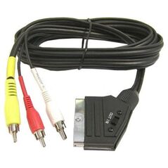 Kabel PremiumCord Scart - RCA (Cinch) x3 1.5m czarny (kjssc-2)