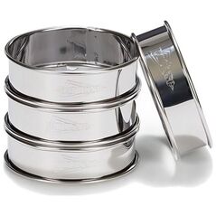 Patisse flanelowe pierścienie 8 cm stal nierdzewna srebrna 4 sztuki