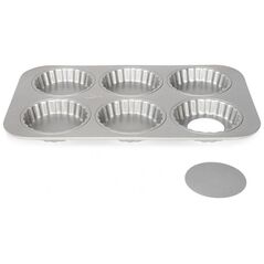 Patisse kształt quiche Mini z luźnym dnem 10 cm stal srebrna