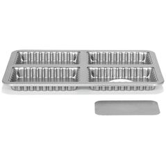 Patisse kształt quiche Mini z luźnym dnem 13 x 8 cm stal srebrna