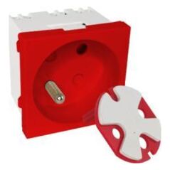 Alantec Modularne gniazdo elektryczne 2P+Z, 45x45, DATA z kluczem, czerwone ALANTEC - ALANTEC