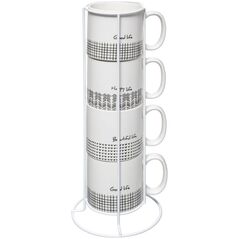 Secret de Gourmet Ceramiczne kubki BIAŁE 4x BIAŁY KUBEK Nowoczesny
