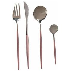 Kinvara Zestaw sztućców Srebrzysty Różowy Stal nierdzewna (8 pcs)