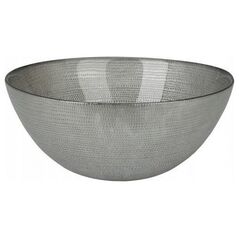 Koopman Miska szklana na sałatkę srebrna 21 cm
