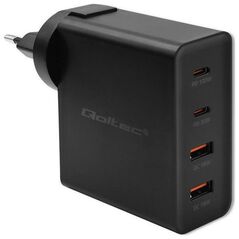 Ładowarka Qoltec Ładowarka GaN Power Pro | 2xUSB-C | 2xUSB | 130W | 5-20V | 1.5-5A| PD | Czarna