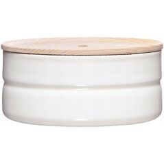 Riess RIESS - Pojemnik niski z drewnianą pokrywą 0,6l Pure White