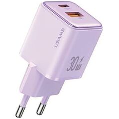 Ładowarka Usams USAMS Ład. siec. 1xUSB+1xUSB-C PD30W 3A (only head) PD3.0 Fast Charging purpurowy/purple X-ron Series CC189TC03 (US-CC189)