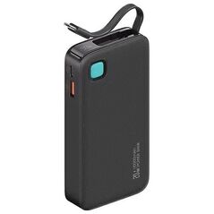 UPS Usams USAMS Powerbank ze zwijanym kablem USB-C Retractable 10000 mAh PD 20W Fast Charge XY Series czarny/black 10KCD22401(US-CD224)