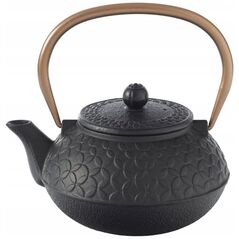 Secret de Gourmet Dzbanek do herbaty BLACK FLOWER, ceramiczny, 1 L, kolor czarny