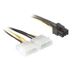 Delock Molex x2 - PCIe 6-pin, 0.15m, Żółty (82315)