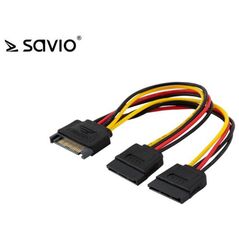 Savio SATA 15-pin - SATA 15-pin x2, 0.18m, Wielokolorowy (SAVIO AK-17)