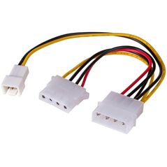 Akyga Molex x2 - 3-pin, 0.15m, Wielokolorowy (AK-CA-35)