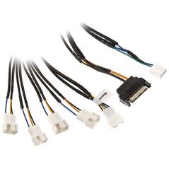 Akasa 4-pin - 4-pin x5, 0.45m, Czarny (AK-CBFA07-45)