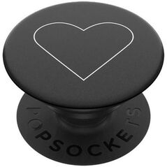PopSockets PopSockets PopGrip - Wysuwana podstawa i uchwyt do smartfonów i tabletów z wymienną górną częścią - White Heart Black