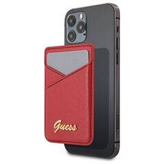 Guess Kieszeń na karty Guess Wallet Card Slot GUWMSSASLRE MagSafe Saffiano czerwony/red