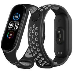 Opaska do XIAOMI MI SMART BAND 5/6 Silikonowa czarno-szara