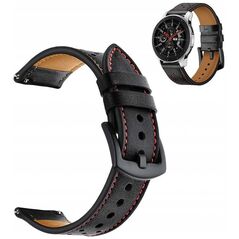 Strado Pasek skórzany do Amazfit BIP/GTS/GTR 42mm (Czarny) uniwersalny
