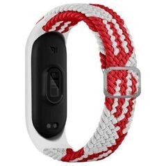 Beline Beline pasek Mi Band 3/4 Textile red/white czerwony/biały