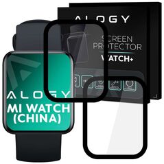 Alogy Alogy Full Glue 2x Elastyczne Szkło 3D do Xiaomi Mi Watch (wersja chiny) Black uniwersalny
