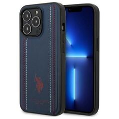 US POLO Etui US Polo do iPhone 14 Pro Max 6,7" granatowy/navy blue Leather Stitch