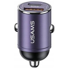 Ładowarka Usams Ładowarka samochodowa USAMS C38 USB-A, USB-C 30W PD Fast Charge fioletowy/purple