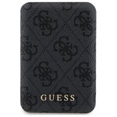 Powerbank Guess Guess 4G Leather Metal Logo MagSafe - Power Bank indukcyjny 5000 mAh 15W MagSafe (czarny)