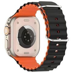 Beline Beline pasek Apple Watch Silicone Waves 42/44/45/49mm czarno-pomarańczowy /black-orange box