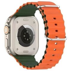 Beline Beline pasek Apple Watch Silicone Waves 42/44/45/49mm zielono-pomarańczowy /green-orange box