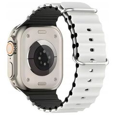 Beline Beline pasek Apple Watch Silicone Waves 38/40/41mm biało-czarny /white-black box