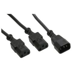 Kabel zasilający InLine Rozdzielacz "Y" C14- 2xC13, 1.8m, czarny