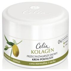 Celia Seria kolagenowa Krem półtłusty przeciw zmarszczkom cera normalna i sucha Oliwka 50 ml