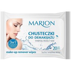 Marion Chusteczki do demakijażu twarzy ,oczu i szyi do skóry suchej i wrażliwej 20 szt.