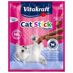 Vitakraft CAT STICK MINI FLĄDRA+OMEGA3