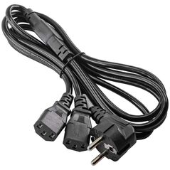 Kabel zasilający Akyga Podwójny 1.8m, czarny (AK-PC-04A)