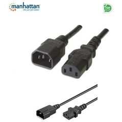 Kabel zasilający Manhattan przedłużający C14 na C13, 1m, czarny (352673)