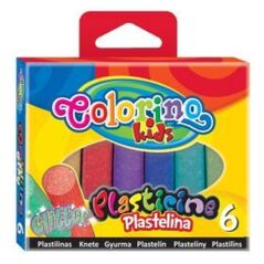 Colorino Plastelina 6 kolorów brokatowa